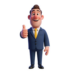 Fototapeta premium Cartoon businessman in a suit looking anxious and sweating while adjusting his red tie.