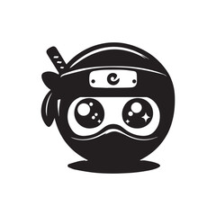 cartoon ninja eye logo, editable vector image