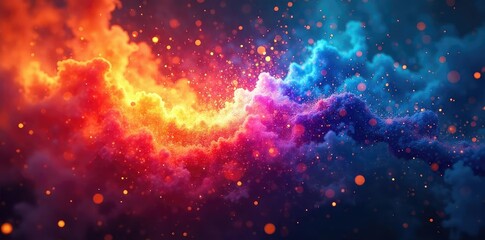 Obraz premium A vibrant explosion of color and light, symbolizing the boundless energy and innovative spirit of creative expression Perfect for projects emphasizing dynamism and inspiration , growth, concept