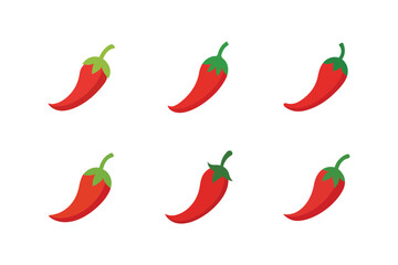 hot chili pepper flat icon apps websites vector silhouette
