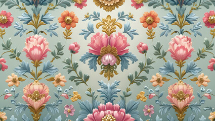 Elegant floral bouquet pattern with ornamental vintage style high resolution image