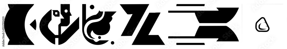 Poster vector abstract black vector shapes create a dynamic modern .
