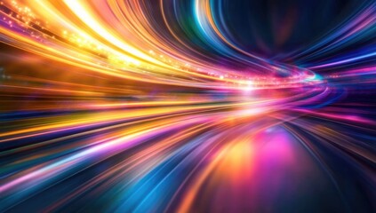 Abstract speed tunnel, vibrant colors