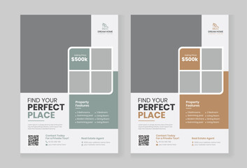 Real Estate Flyer Template for Home Sale Promotion leaflet 