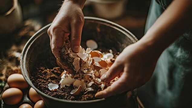 Composting egg shells