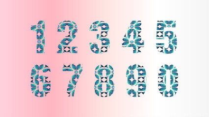 Decorative Patterned Numbers Set