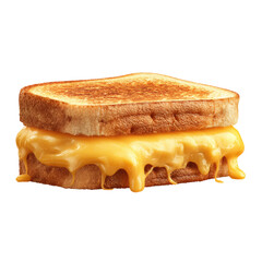 Delicious Grilled Cheese Sandwich with Melted Cheddar on Transparent Background