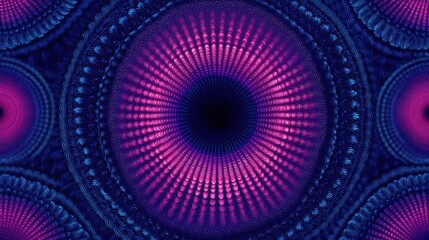 Obraz premium Abstract fractal design complex pattern vibrant purple and blue hues creating a mesmerizing optical effect and geometric harmony