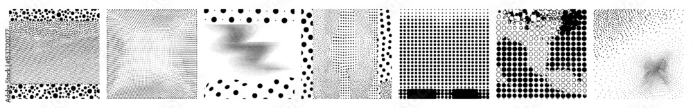 Poster vector abstract geometric showcase dynamic dot arrangements and gradients.