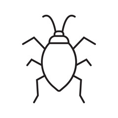 Cockroach icon. pest, insect, bug, insect, crawling, flea, nuisance on white background vector. Cockroach, editable scratch icon