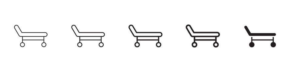 Stretcher icons in black outline, solid and colored style