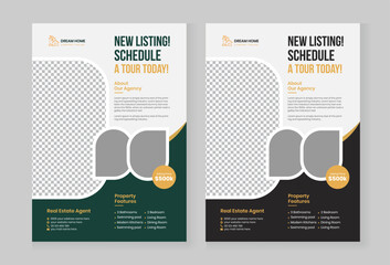 Real Estate Flyer Template for Home Sale Promotion leaflet