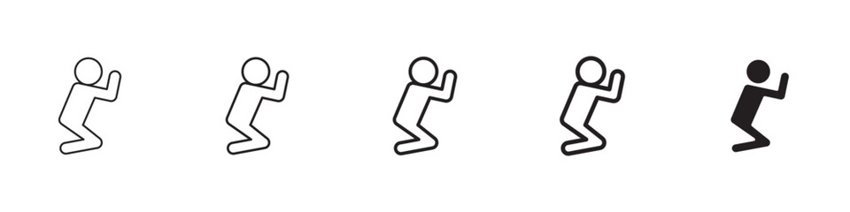 Person Praying icons in black outline, solid and colored style