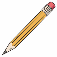 Yellow pencil with pink eraser illustration
