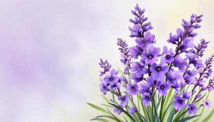 Fototapeta premium Lavender blooming bouquet nature scene floral illustration soft background vibrant colors artistic view