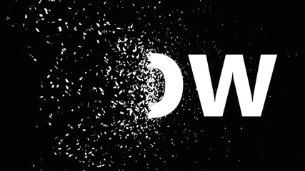 A microscopic view of swirling and  white molecules spelling out the word WOW on a black background. 4k video - Powered by Adobe