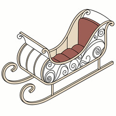 Elegant ornate christmas sleigh winter holiday decor