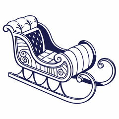 Elegant ornate christmas sleigh design illustration