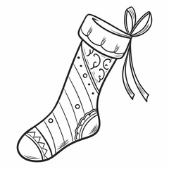 Festive christmas stocking design element transparent background