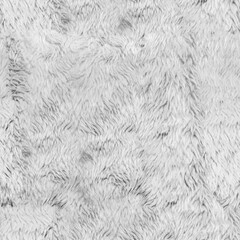 Seamless 4k photo texture of white fur material.