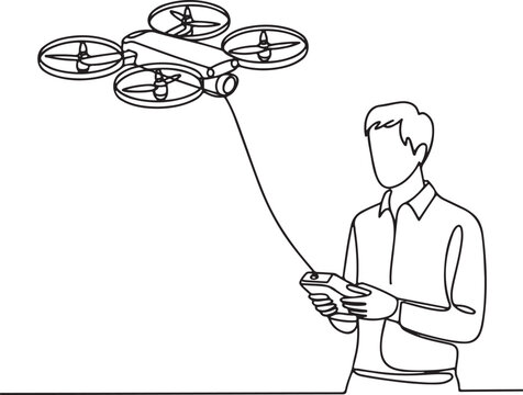 drone operator black and white line art clip art preview