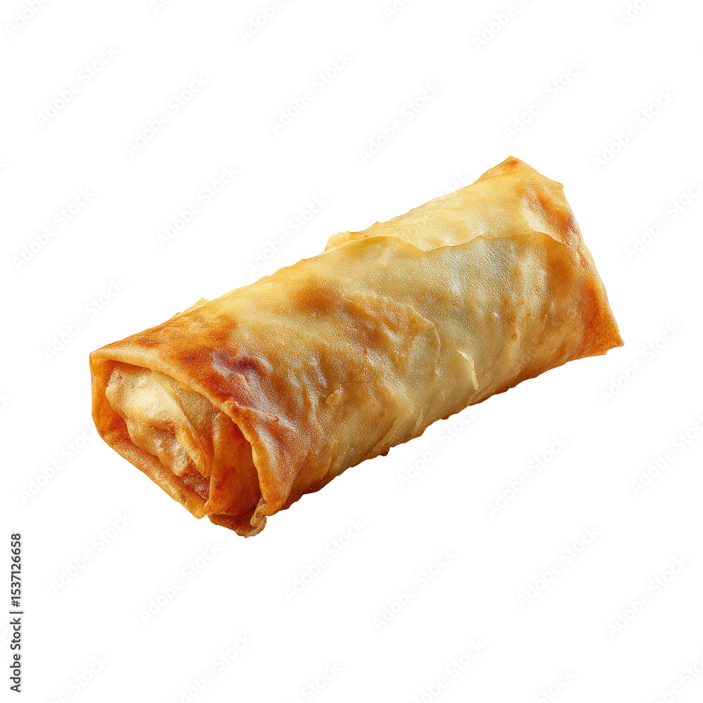 Poster delicious spring roll isolated close up on transparent background