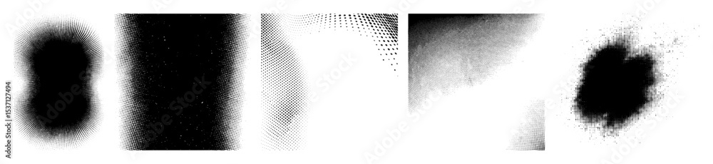 Poster vector abstract dotted gradients form dynamic flowing shapes.