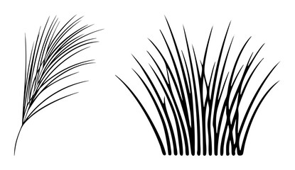 Obraz premium Vector Stylized Grass Tufts