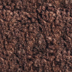 Seamless 4k photo texture of dark brown fur wool material.