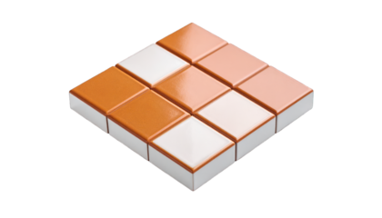 Orange and white square tiles graphic design