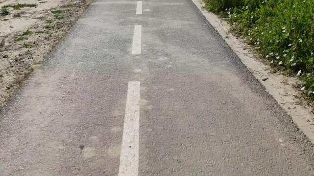 Bicycle ride on bicycle road