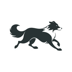 Australian Shepherd Running Silhouette Vector