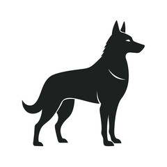 German Shepherd Alert Dog Silhouette