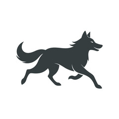 German Shepherd Running Silhouette Vector