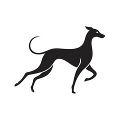 Great Dane Running Dog Silhouette Illustration