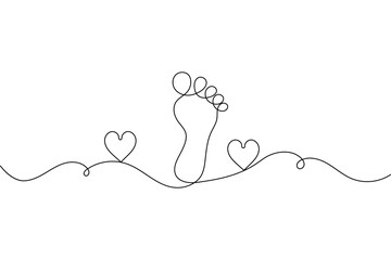 Minimalist foot sole outline drawing
