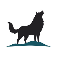 Husky Howling Dog Silhouette Vector