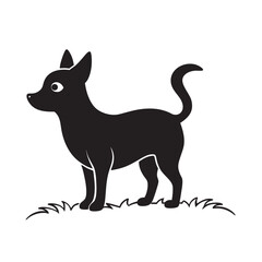 Playful Chihuahua Dog Silhouette Vector