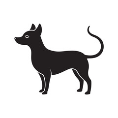 Playful Chihuahua Dog Silhouette Illustration