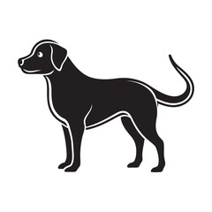 Playful Golden Retriever Silhouette Vector