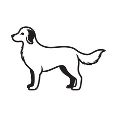 Playful Golden Retriever Dog Silhouette