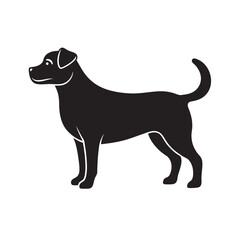 Playful Rottweiler Dog Silhouette Illustration