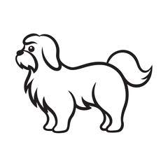 Playful Shih Tzu Dog Silhouette Illustration