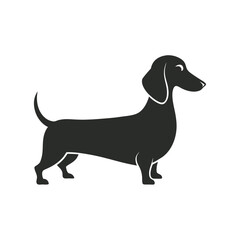 Silhouette Art Of Dachshund In Alert
