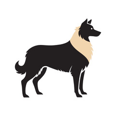 Silhouette Of Australian Shepherd In Alert