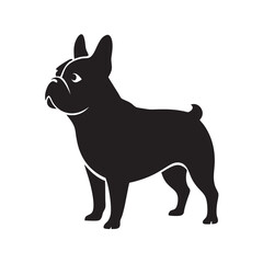 Silhouette Of French Bulldog In Alert