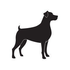 Silhouette Of Rottweiler In Alert Stance