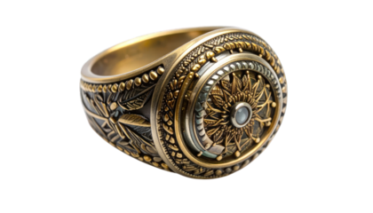 Ornate gold and silver ring