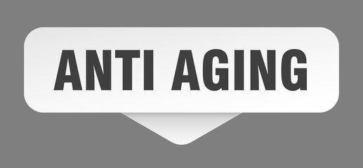 anti aging sticker. anti aging sign isolated on gray background