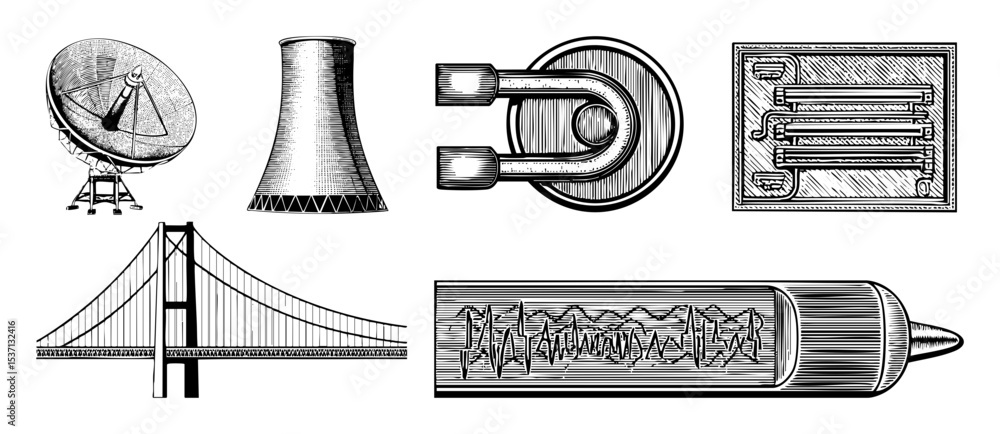 Poster vector detailed vector illustrations showcase diverse structures and typographic .